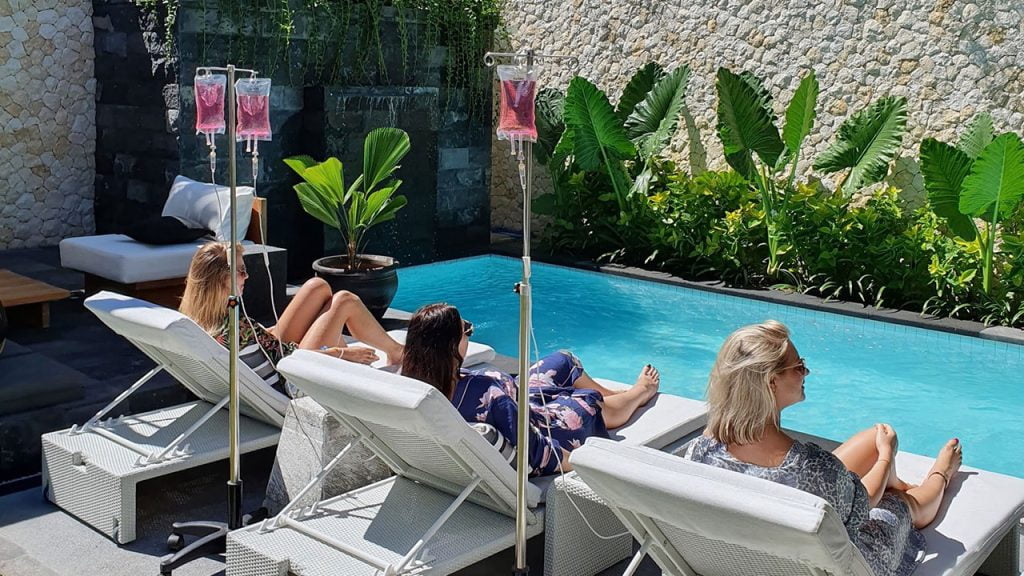 Mobile IV therapy team at Bali villa